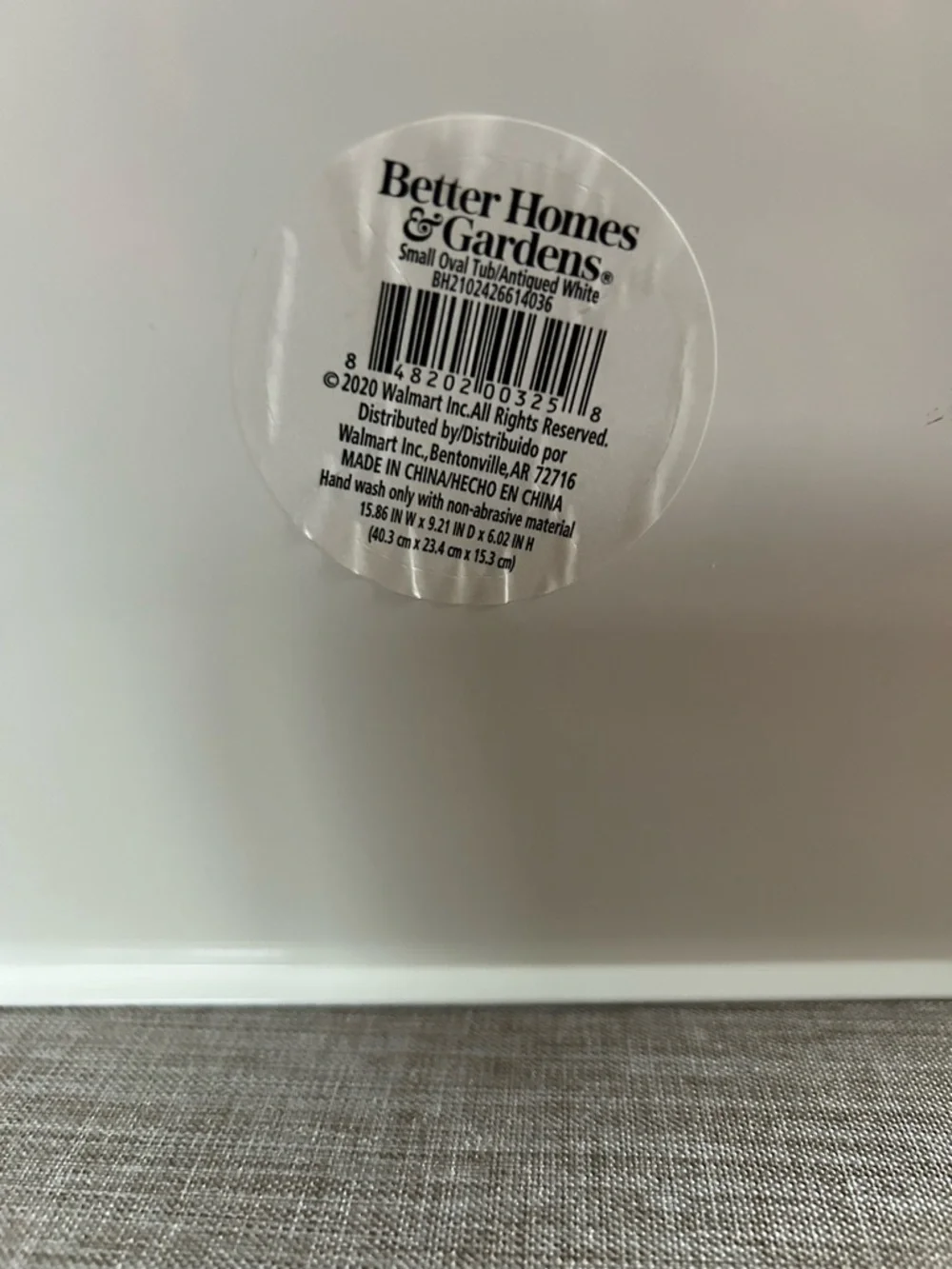 Better Homes And Gardens Antiqued White Galvanized Ice Bucket & Oval Tub - Picture 4 of 12